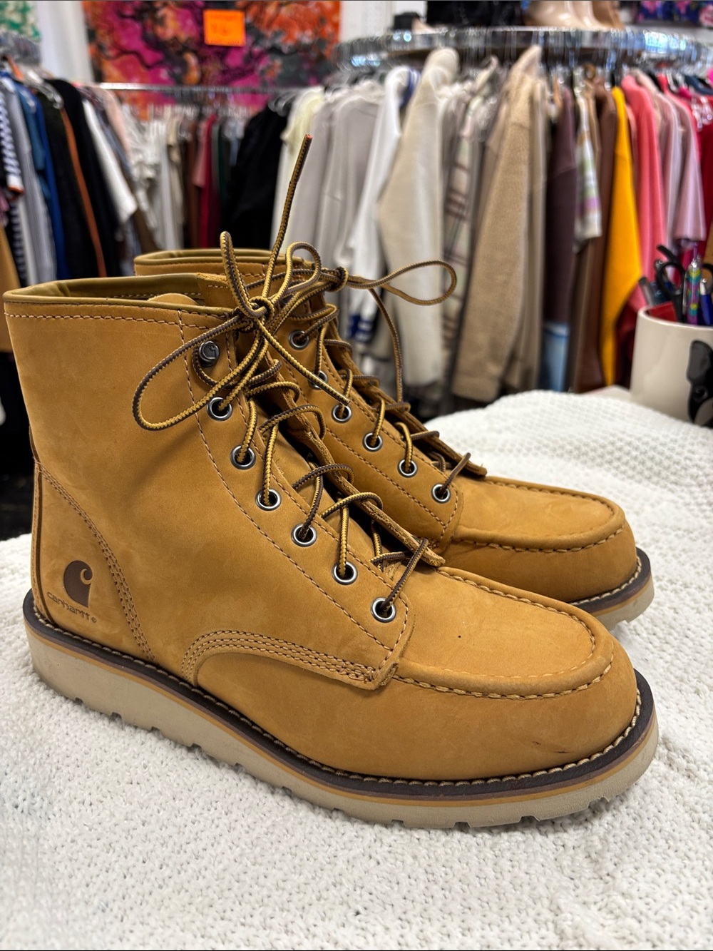 Carhartt Women’s  Tan Nubuck Moc Toe Work Boots